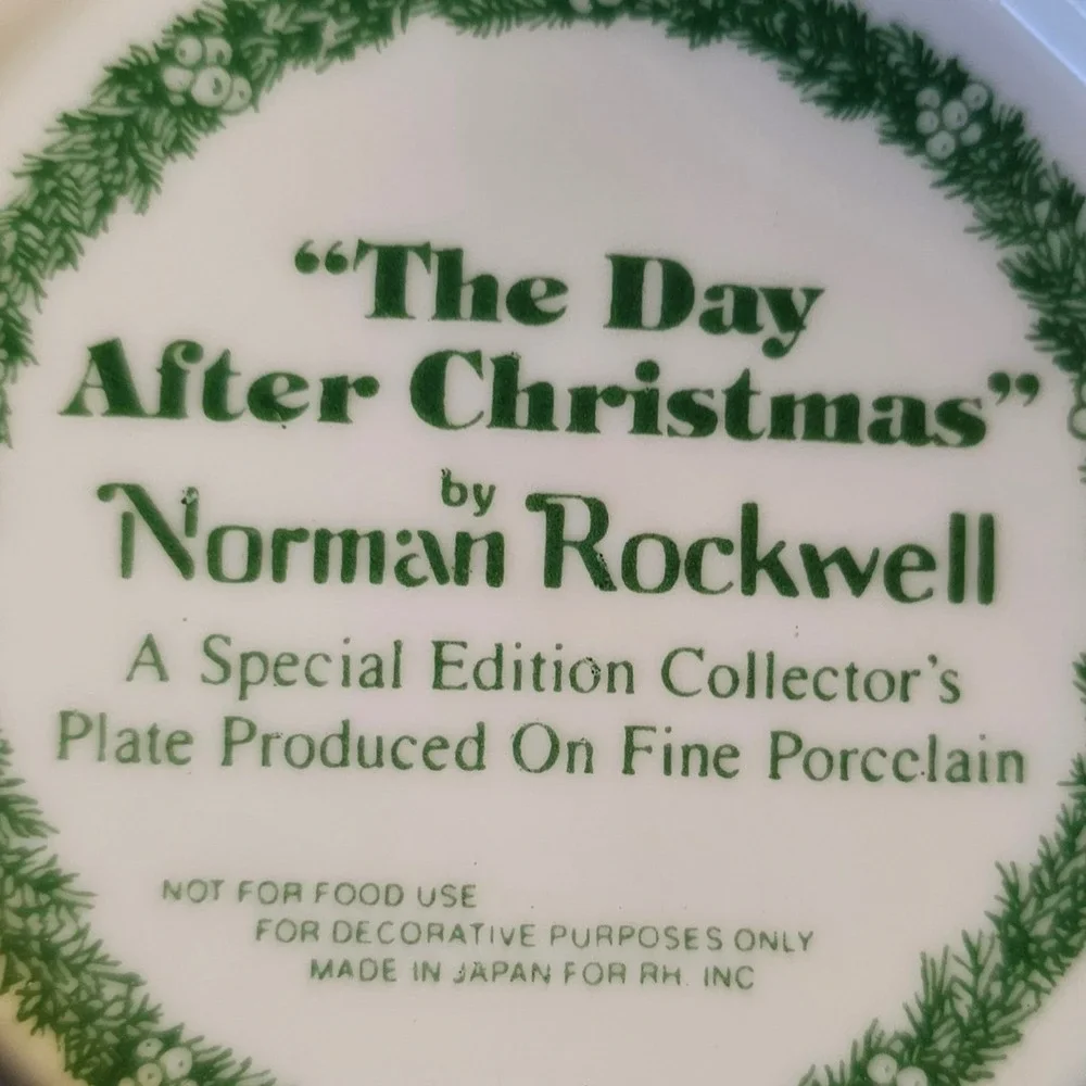 Norman Rockwell The Day After Christmas Collector Plate Fine Porcelain 6.5in